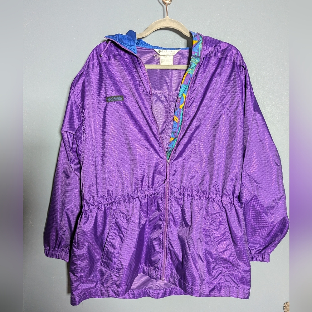 VTG Columbia Purple Windbreaker Rainsplash Women's Size M 90s 80s